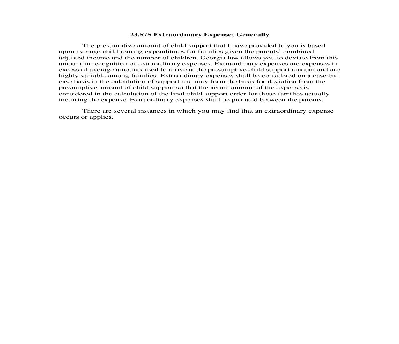 23.575 Extraordinary Expense; Generally | Pdf Doc Docx | Georgia_JI