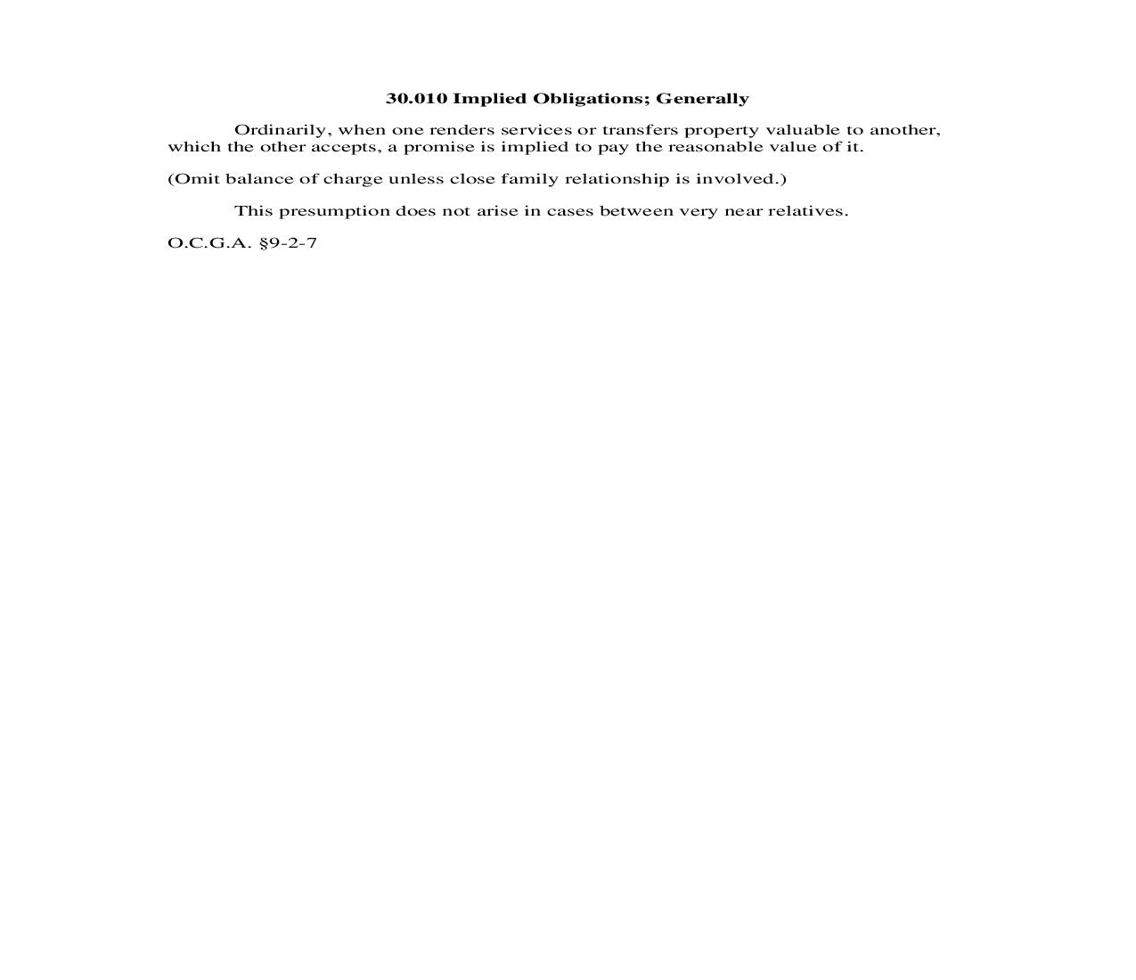 30.010 Implied Obligations; Generally | Pdf Doc Docx | Georgia_JI