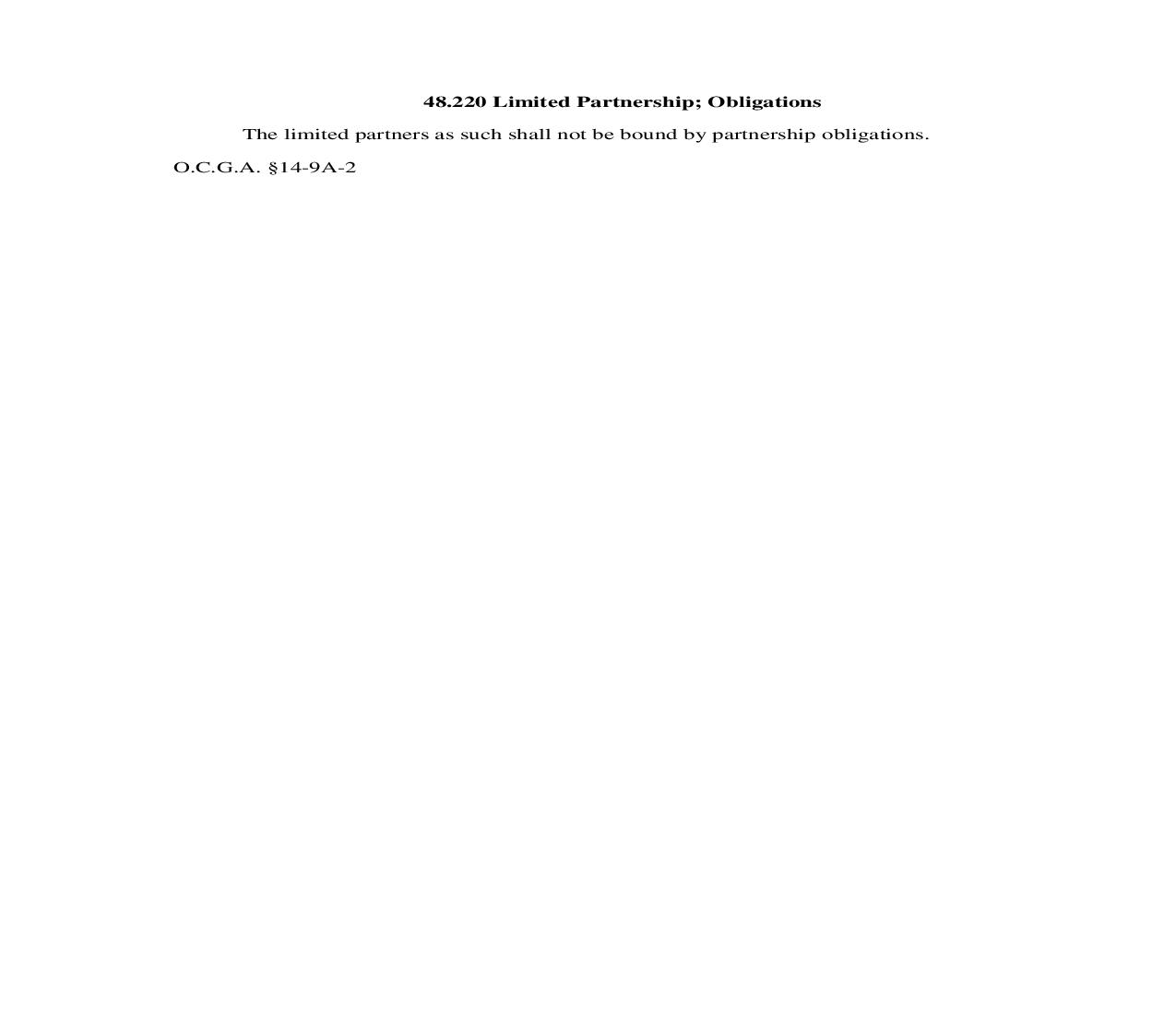 48.220 Limited Partnership; Obligations | Pdf Doc Docx | Georgia_JI