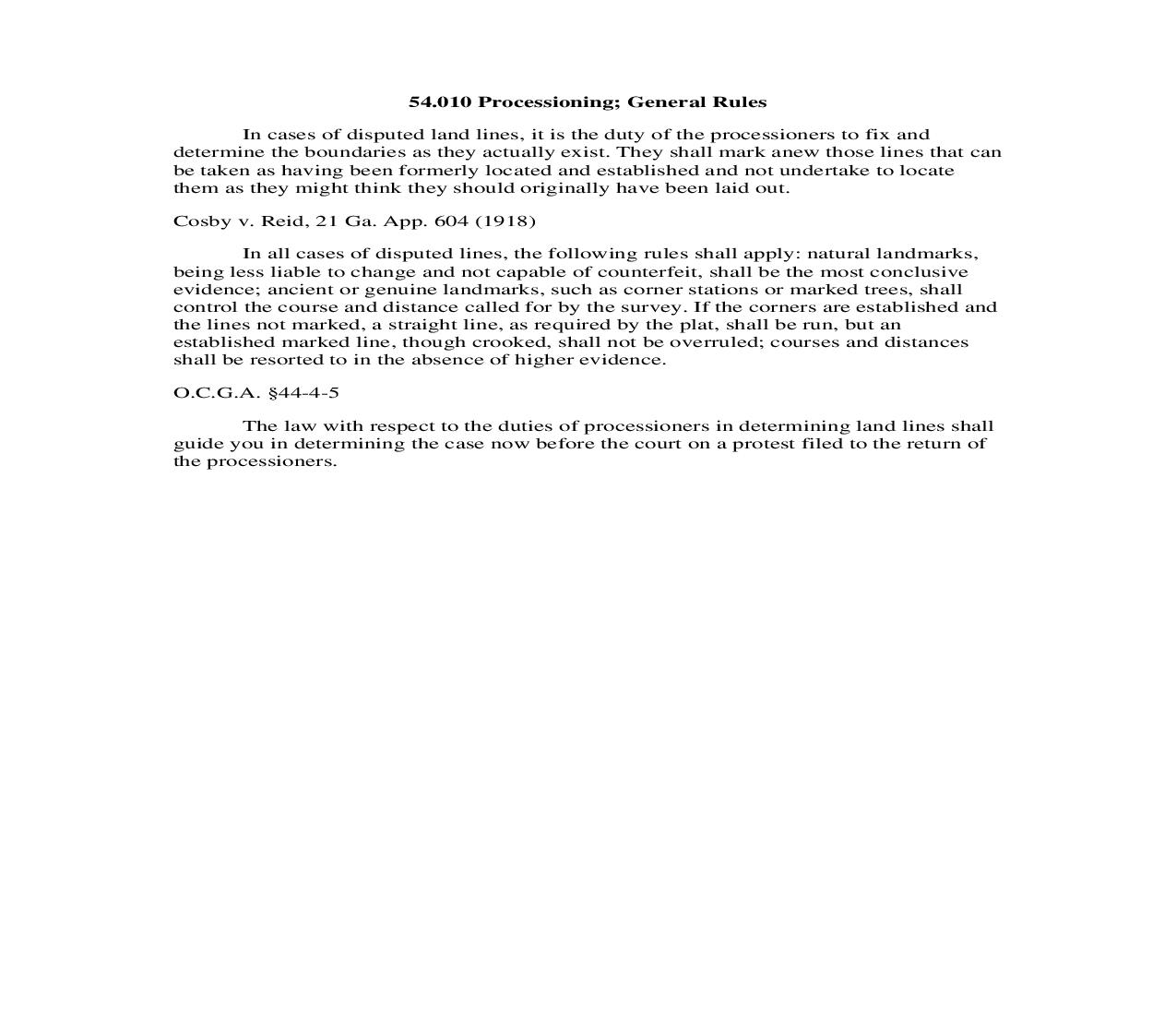 54.010 Processioning; General Rules | Pdf Doc Docx | Georgia_JI