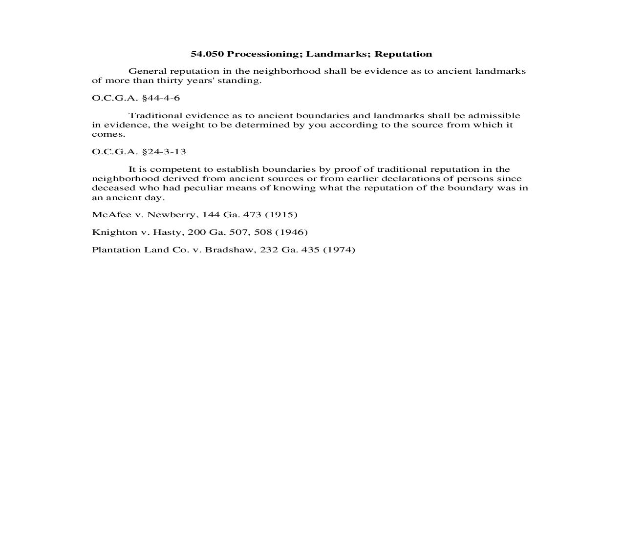 54.050 Processioning; Landmarks; Reputation | Pdf Doc Docx | Georgia_JI