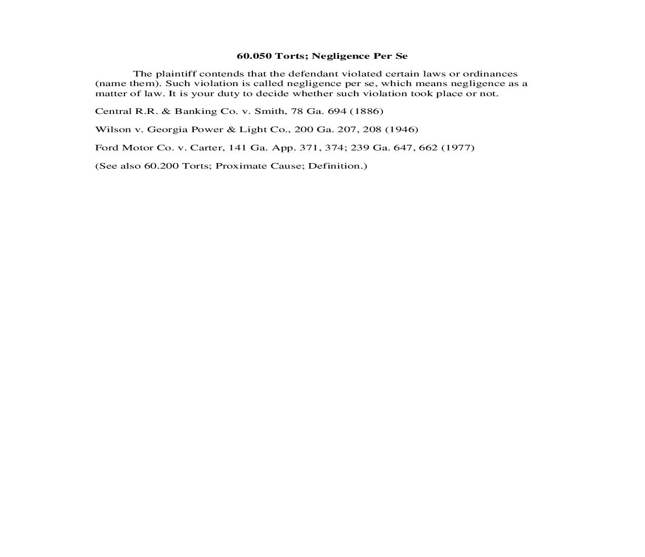 60.050 Torts; Negligence Per Se | Pdf Doc Docx | Georgia_JI