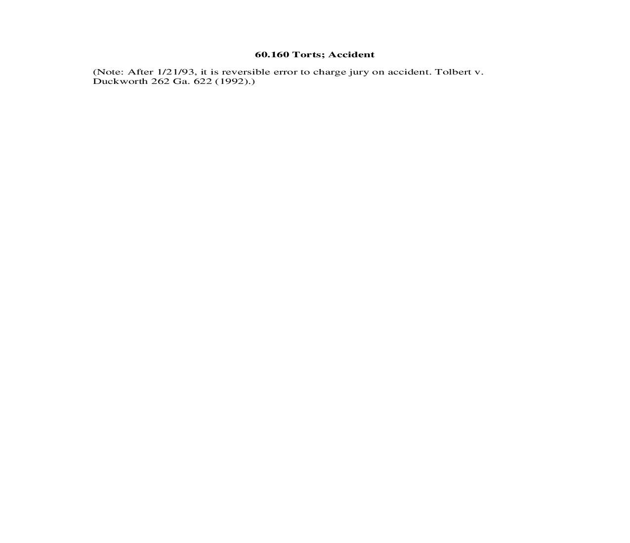 60.160 Torts; Accident | Pdf Doc Docx | Georgia_JI