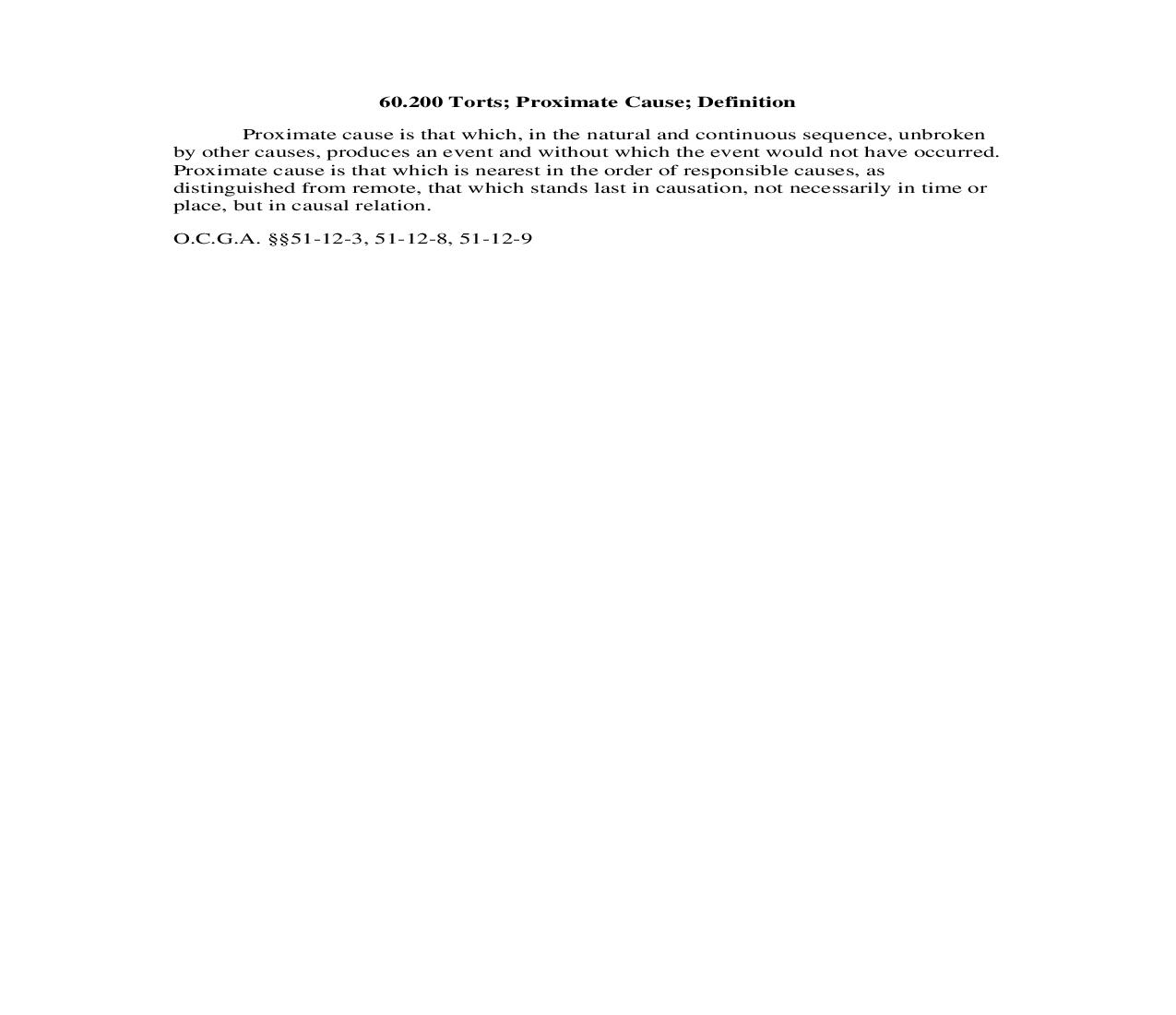 60.200 Torts; Proximate Cause; Definition | Pdf Doc Docx | Georgia_JI