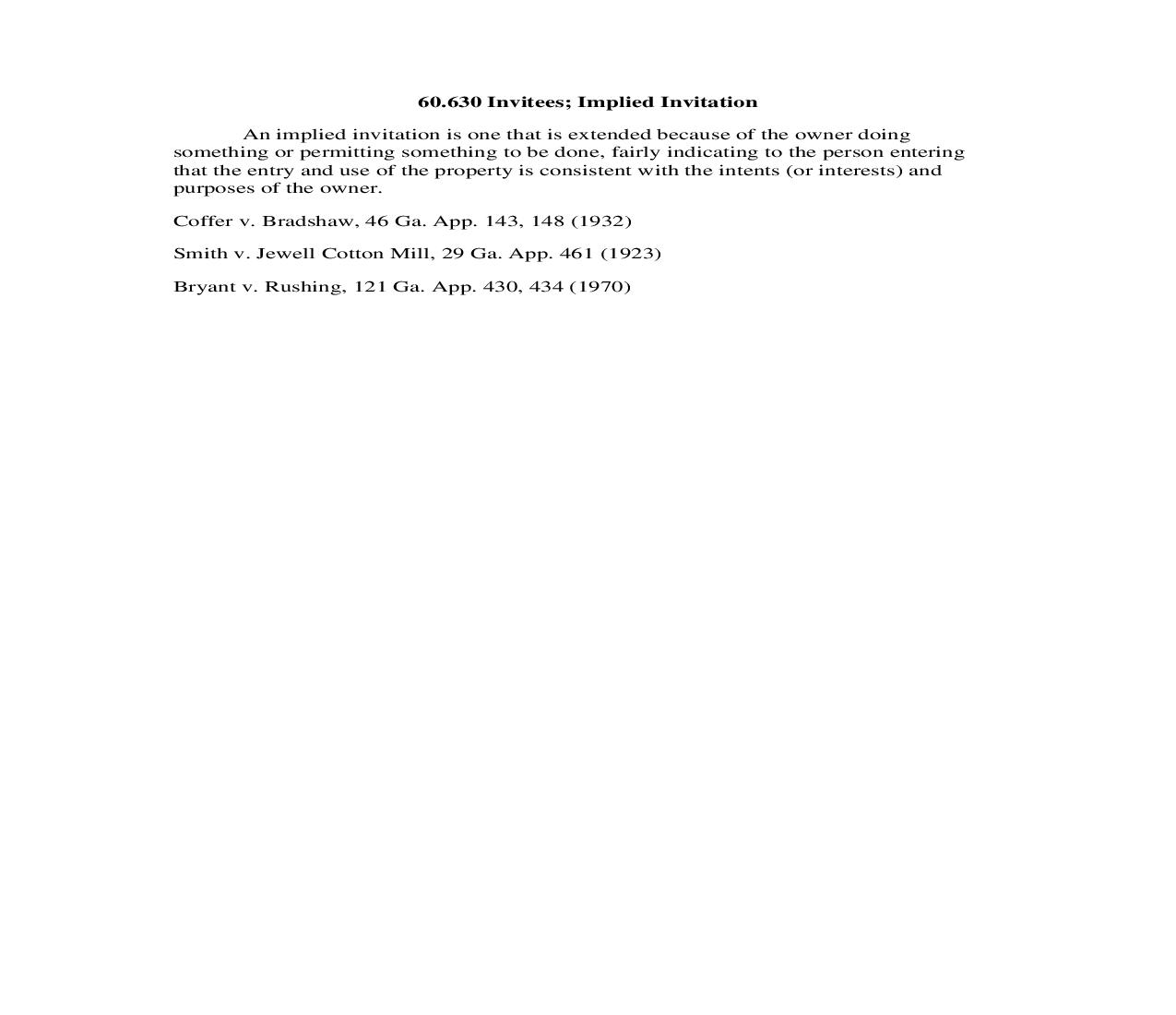 60.630 Invitees; Implied Invitation | Pdf Doc Docx | Georgia_JI