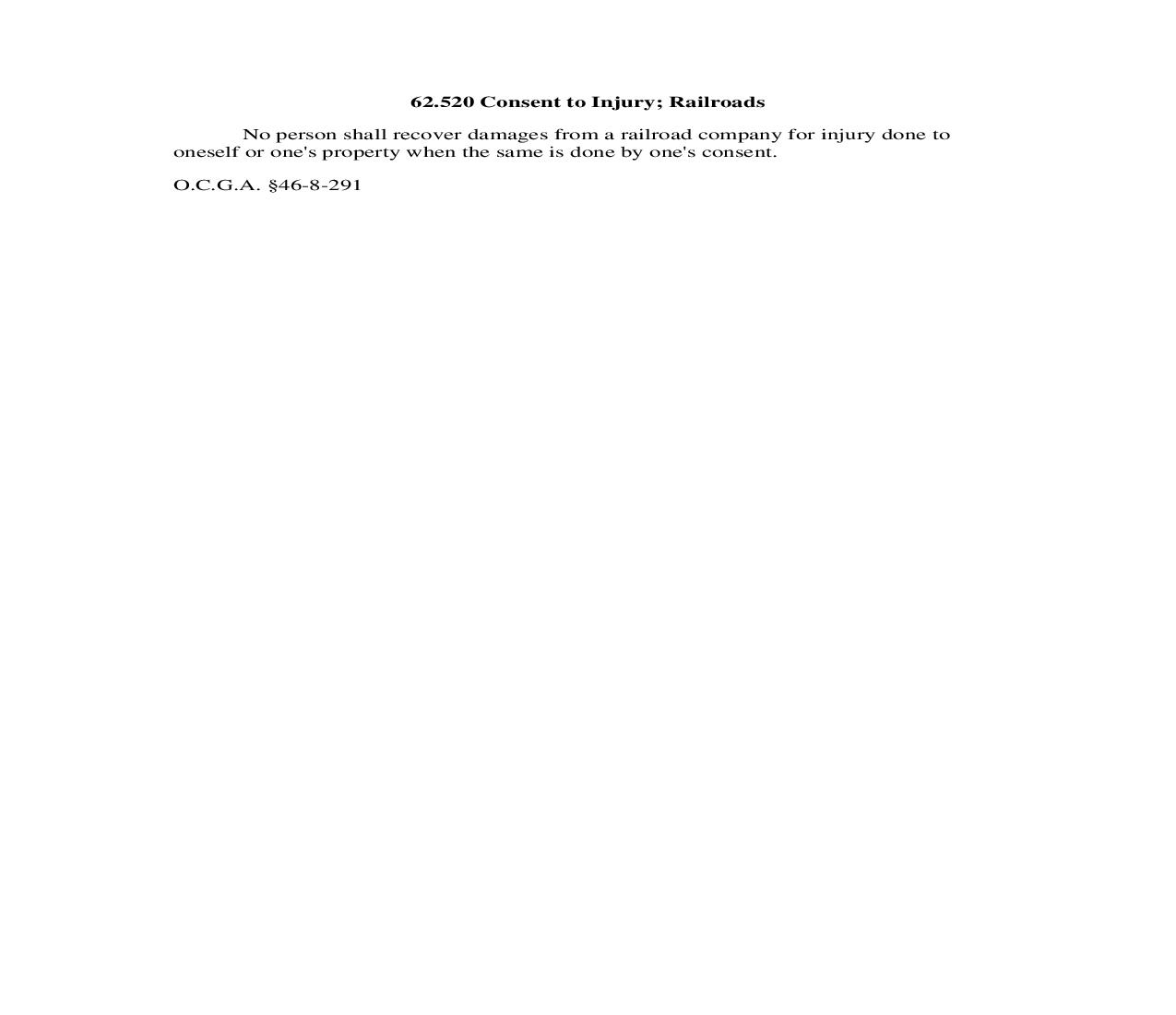 62.520 Consent to Injury; Railroads | Pdf Doc Docx | Georgia_JI