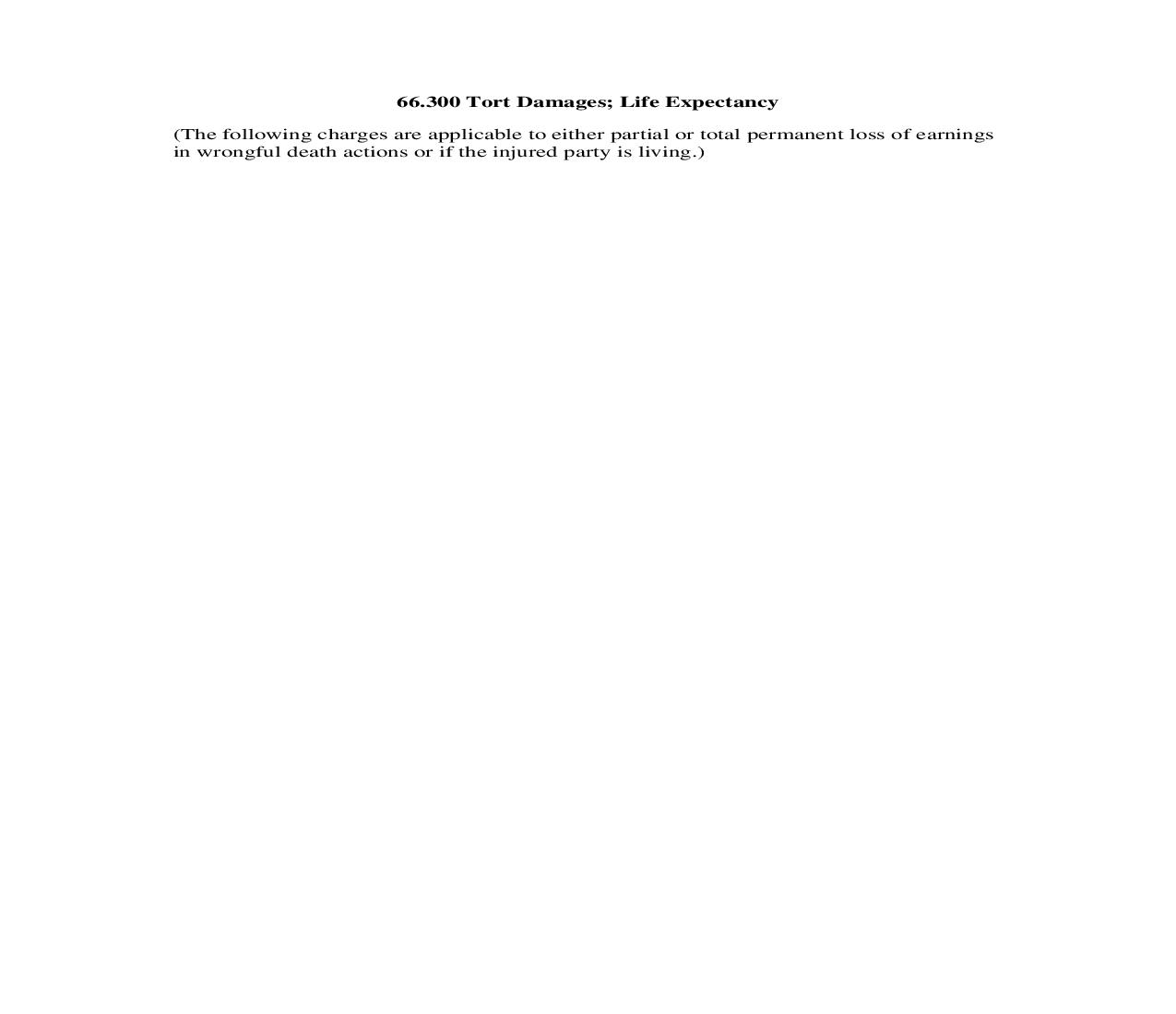66.300 Tort Damages; Life Expectancy | Pdf Doc Docx | Georgia_JI