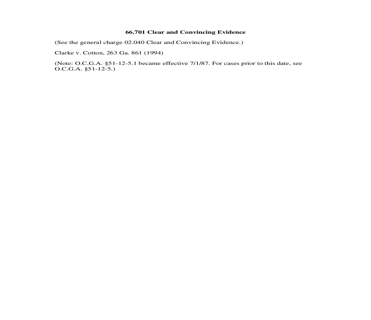 66.701 Clear and Convincing Evidence | Pdf Doc Docx | Georgia_JI
