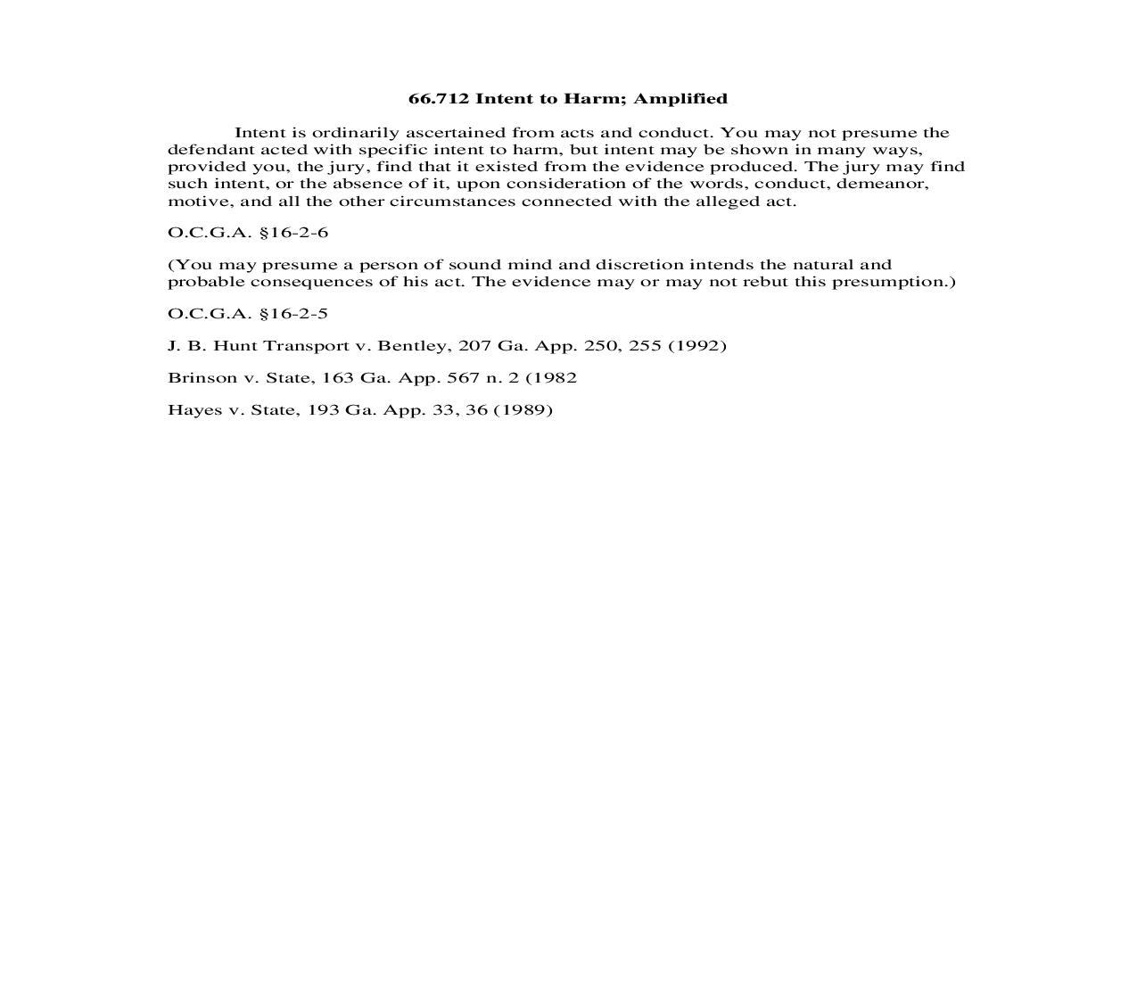 66.712 Intent to Harm; Amplified | Pdf Doc Docx | Georgia_JI