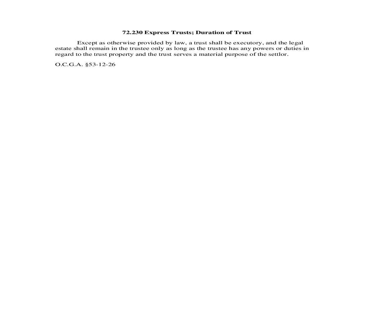 72.230 Express Trusts; Duration of Trust | Pdf Doc Docx | Georgia_JI