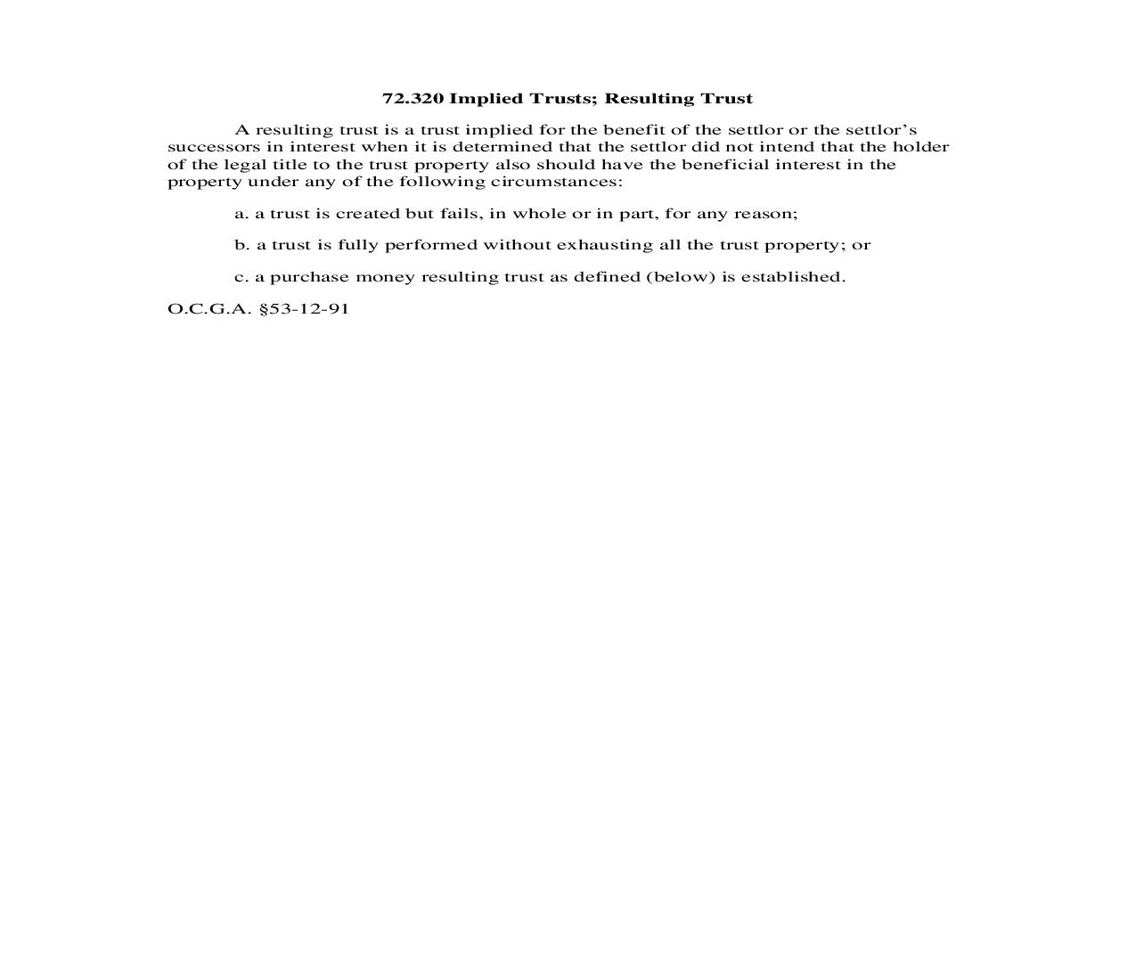 72.320 Implied Trusts; Resulting Trust | Pdf Doc Docx | Georgia_JI