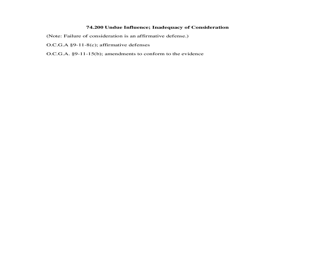 74.200 Undue Influence; Inadequacy of Consideration | Pdf Doc Docx | Georgia_JI