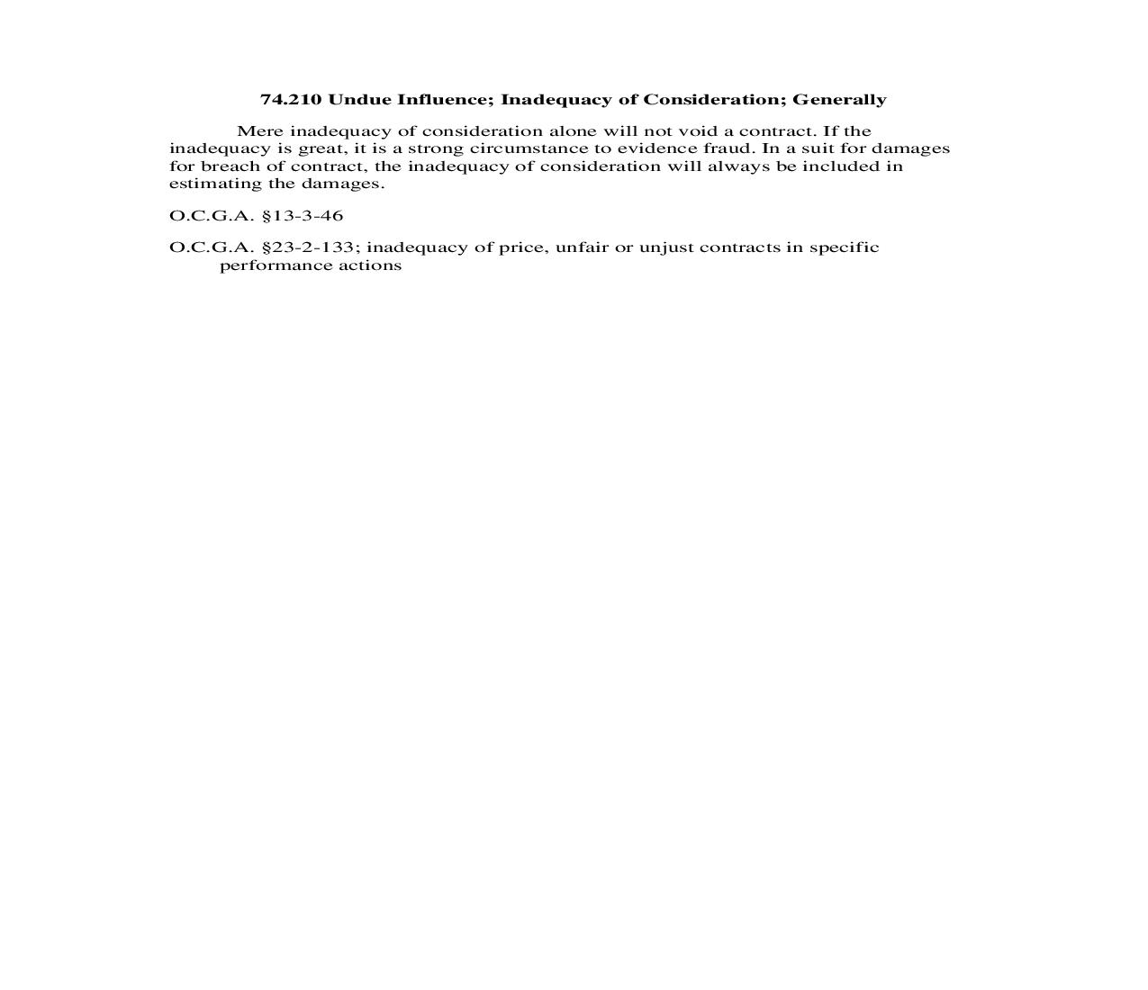 74.210 Undue Influence; Inadequacy of Consideration; Generally | Pdf Doc Docx | Georgia_JI