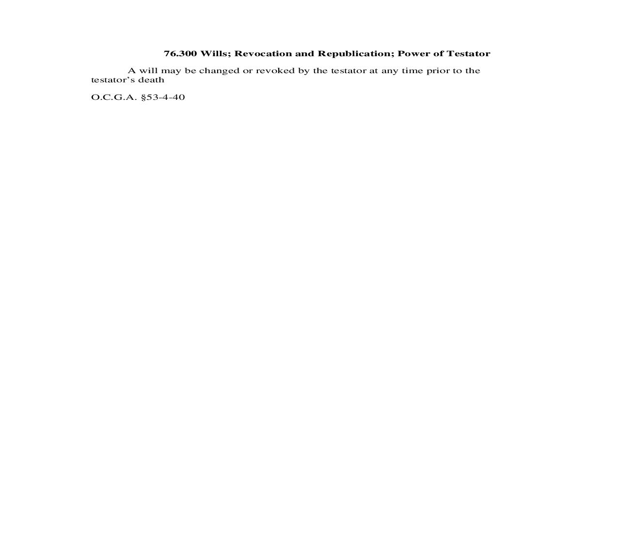 76.300 Wills; Revocation and Republication; Power of Testator | Pdf Doc Docx | Georgia_JI