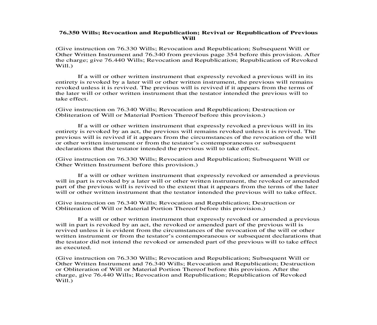 76.350 Wills; Revocation and Republication; Revival or Republication of Previous Will | Pdf Doc Docx | Georgia_JI