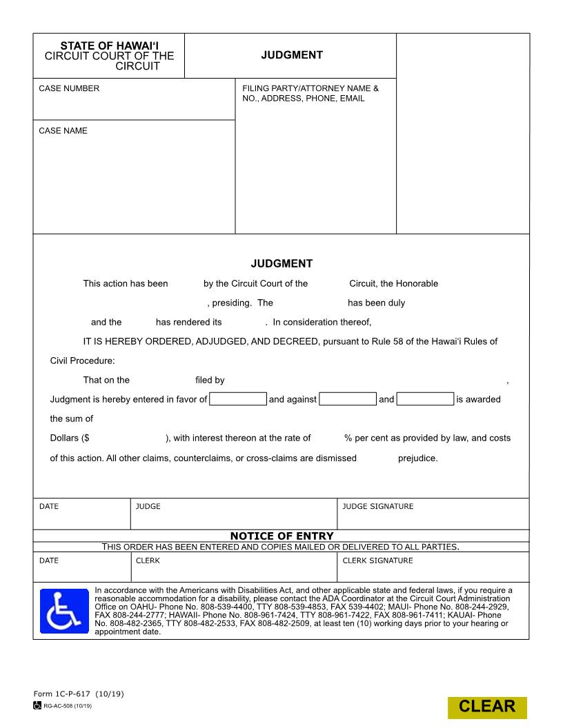 Judgment {1C-P-617} | Pdf Fpdf Docx | Hawaii