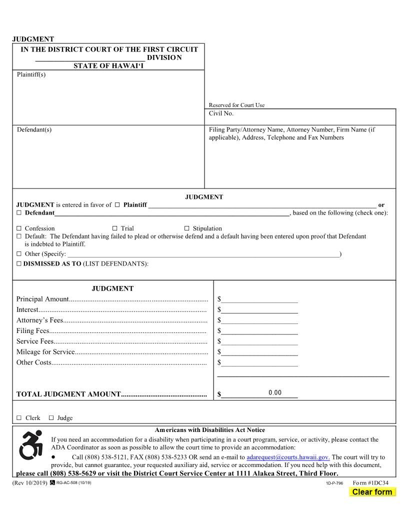 Judgment {1DC34} | Pdf Fpdf Doc Docx | Hawaii
