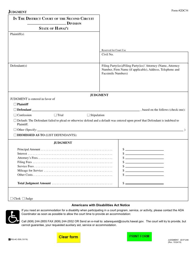 Judgment {2DC34} | Pdf Fpdf Doc Docx | Hawaii