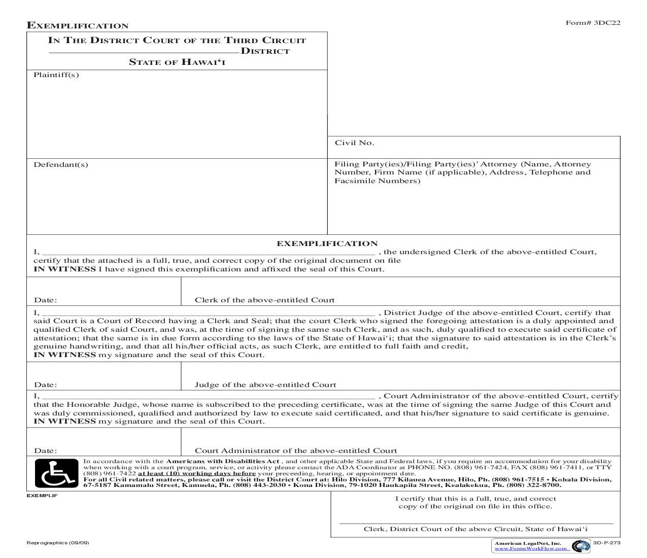 Exemplification {3DC22} | Pdf Fpdf Doc Docx | Hawaii