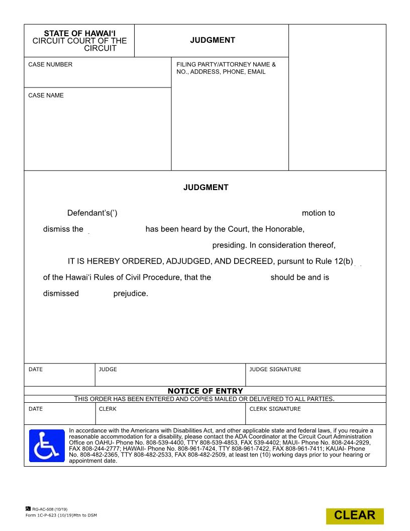 Motion To Dismiss {1C-P-623} | Pdf Fpdf Docx | Hawaii