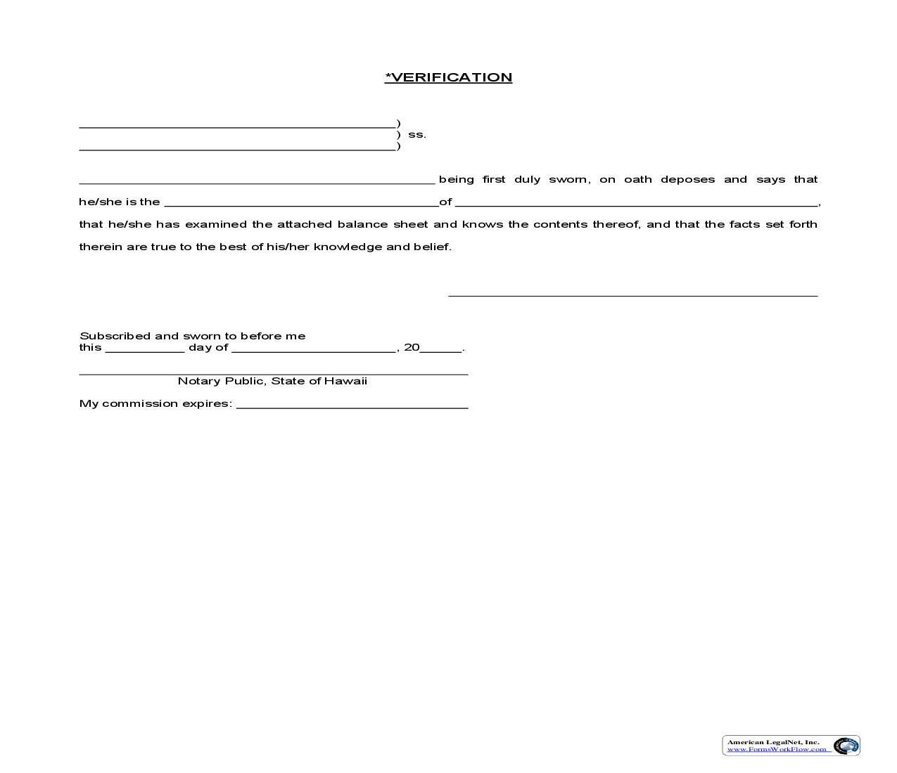 Verification (Investment Adviser) | Pdf Fpdf Doc Docx | Hawaii