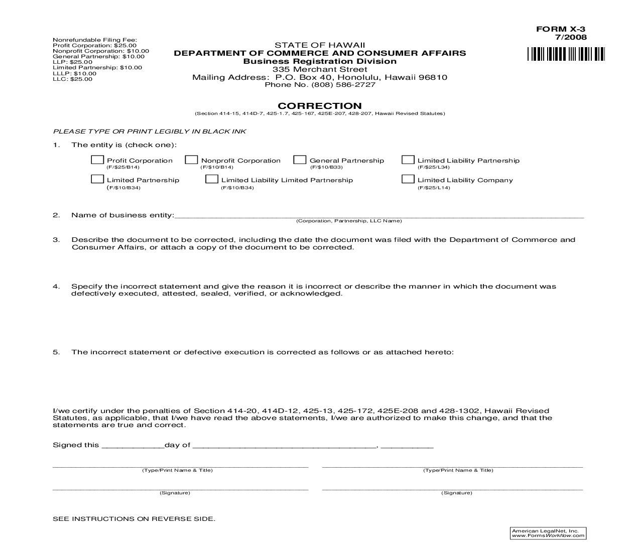 Correction {X-3} | Pdf Fpdf Doc Docx | Hawaii