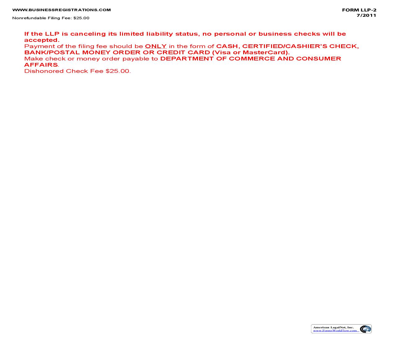 Statement Of Amendment {LLP-2} | Pdf Fpdf Doc Docx | Hawaii