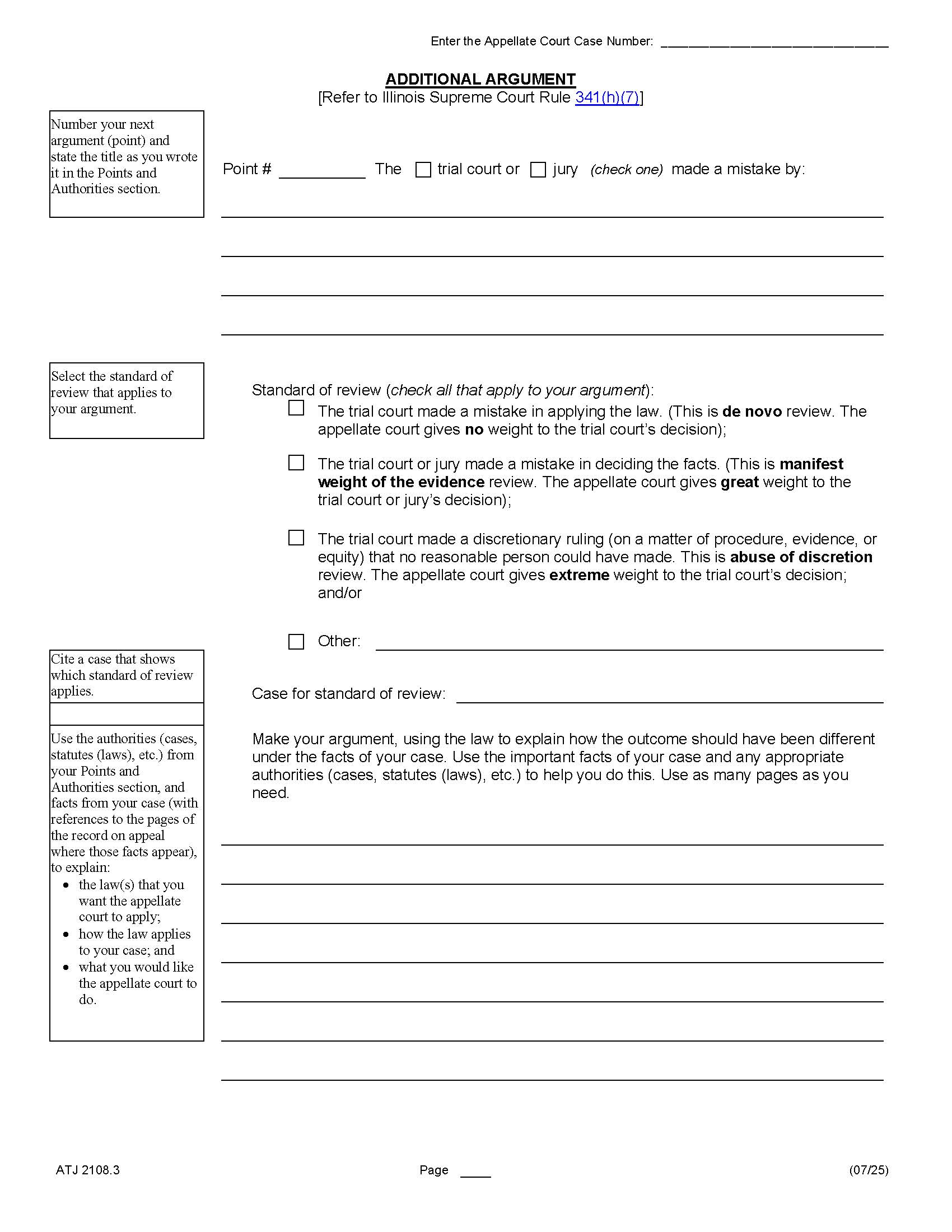 Additional Argument {ATJ 2108.3} | Pdf Fpdf Docx | Illinois