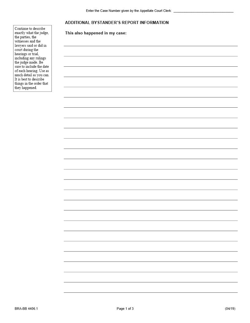 Additional Bystanders Report Information {BRA-BB 4406.1} | Pdf Fpdf Docx | Illinois