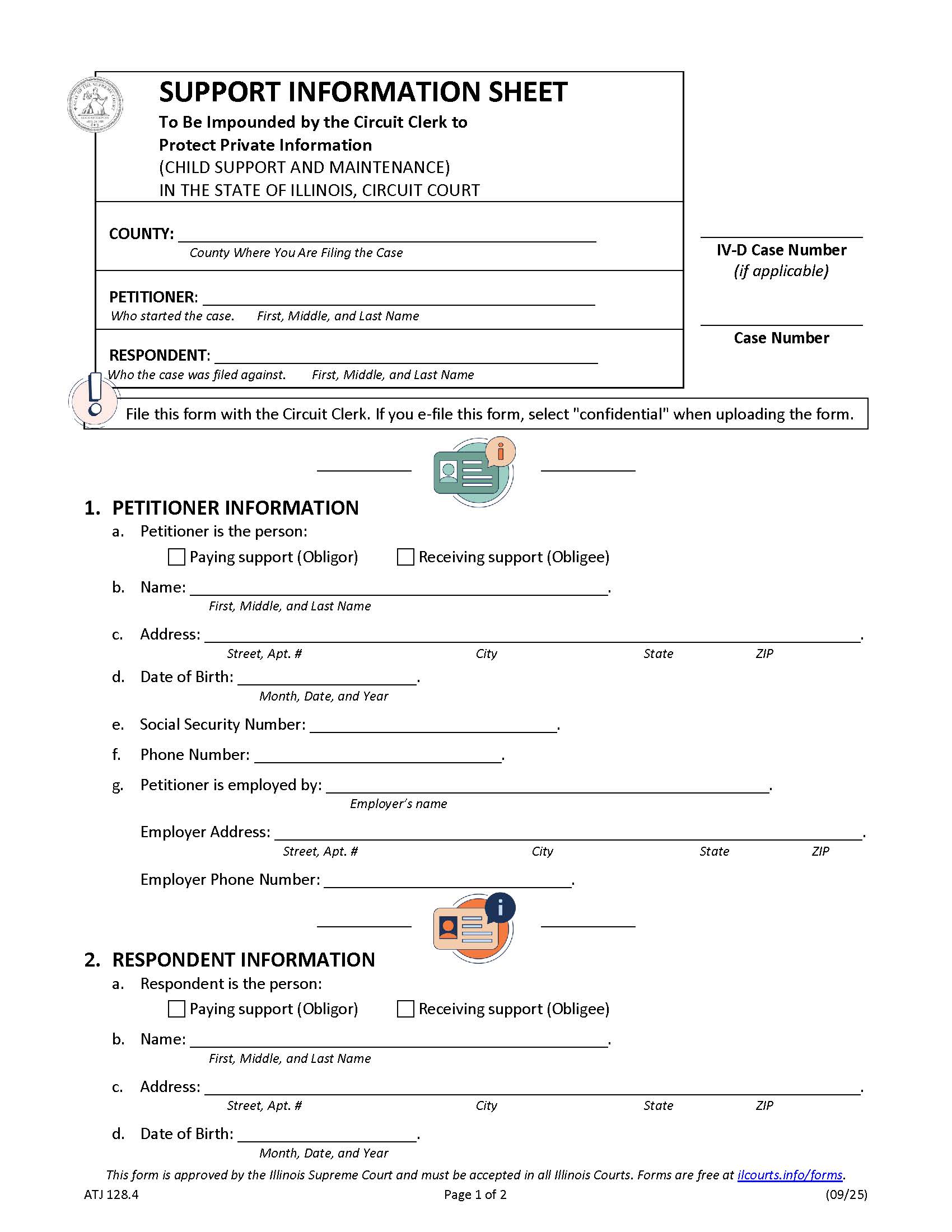 Support Information Sheet {ATJ 128.4} | Pdf Fpdf Docx | Illinois