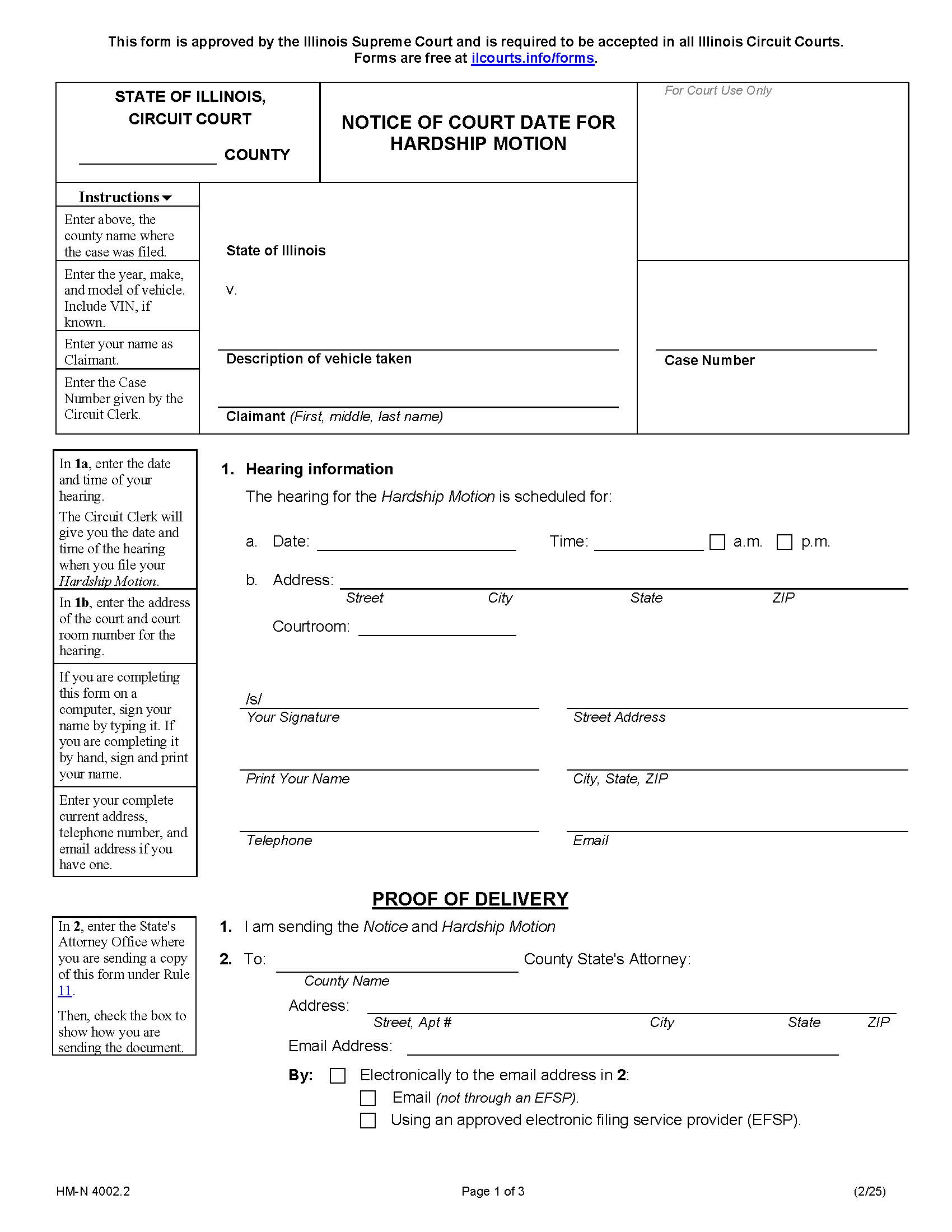 Notice Of Court Date For Hardship Motion {HM-N 4002.2} | Pdf Fpdf Docx | Illinois