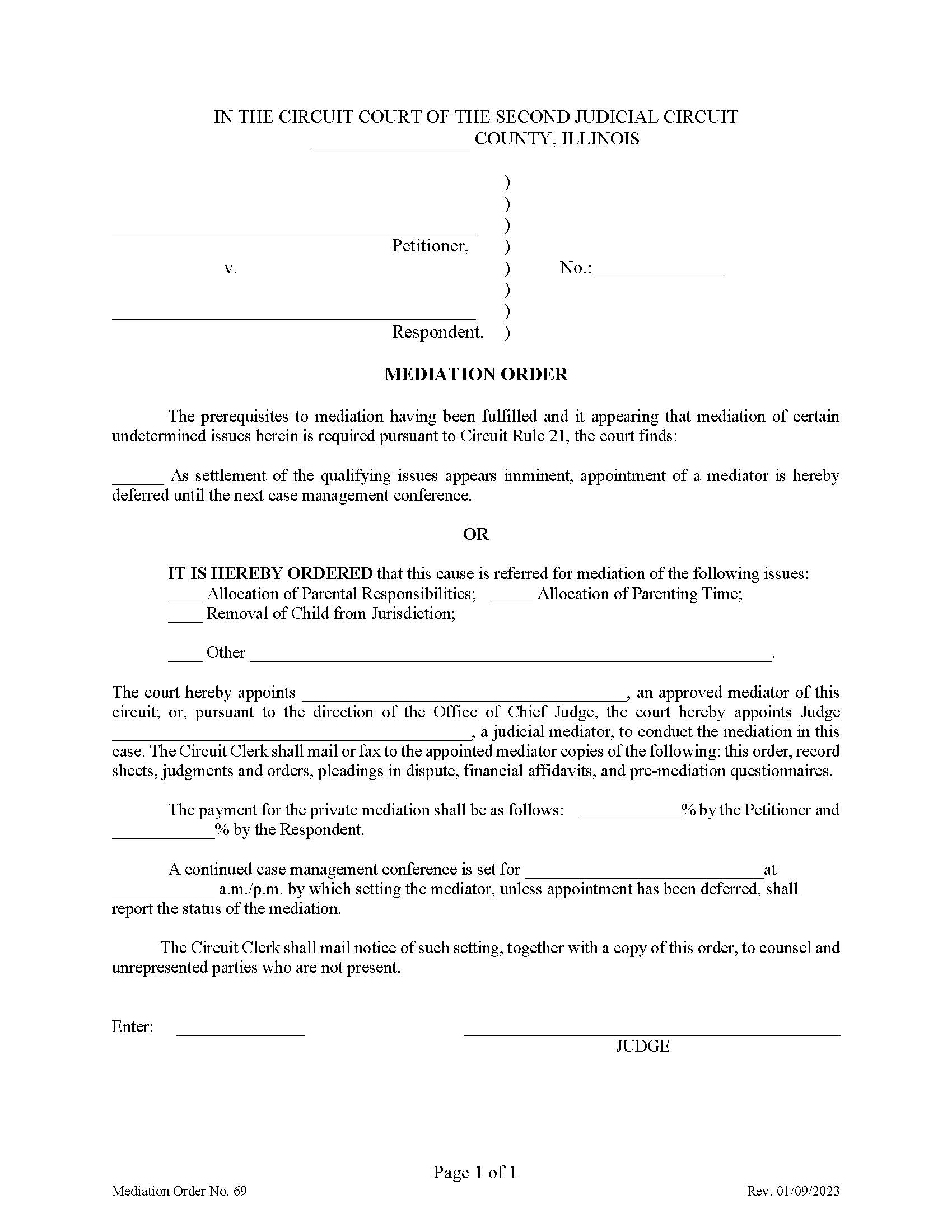 Mediation Order {69} | Pdf Fpdf Doc Docx | Illinois
