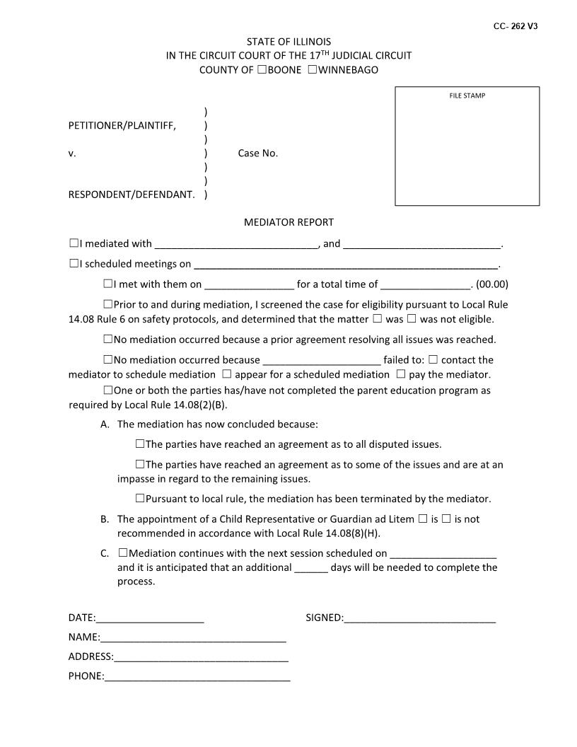 Mediator Report {Appendix BB} | Pdf Fpdf Docx | Illinois
