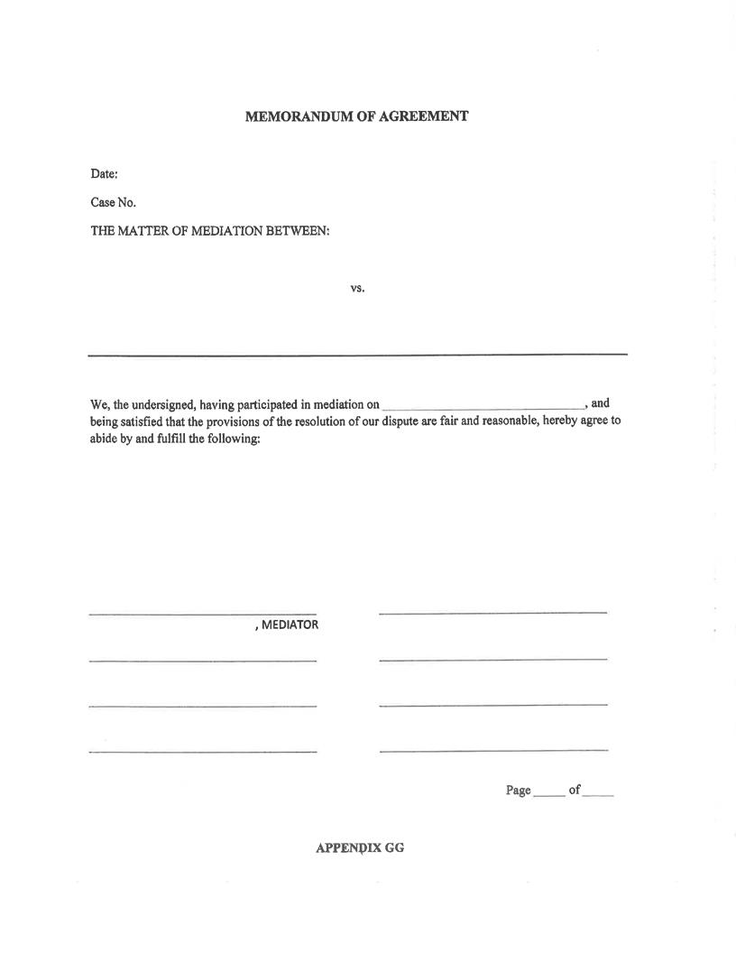 Memorandum Of Agreement {Appendix GG} | Pdf Fpdf Docx | Illinois