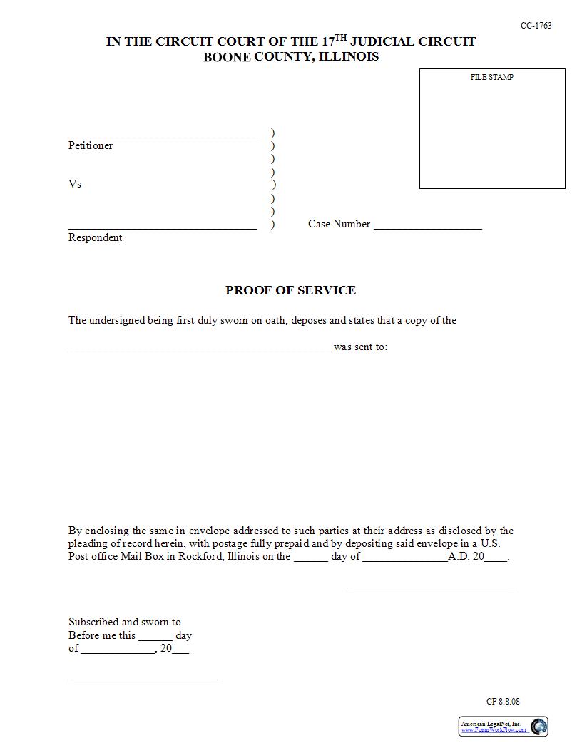 Proof Of Service | Pdf Fpdf Docx | Illinois