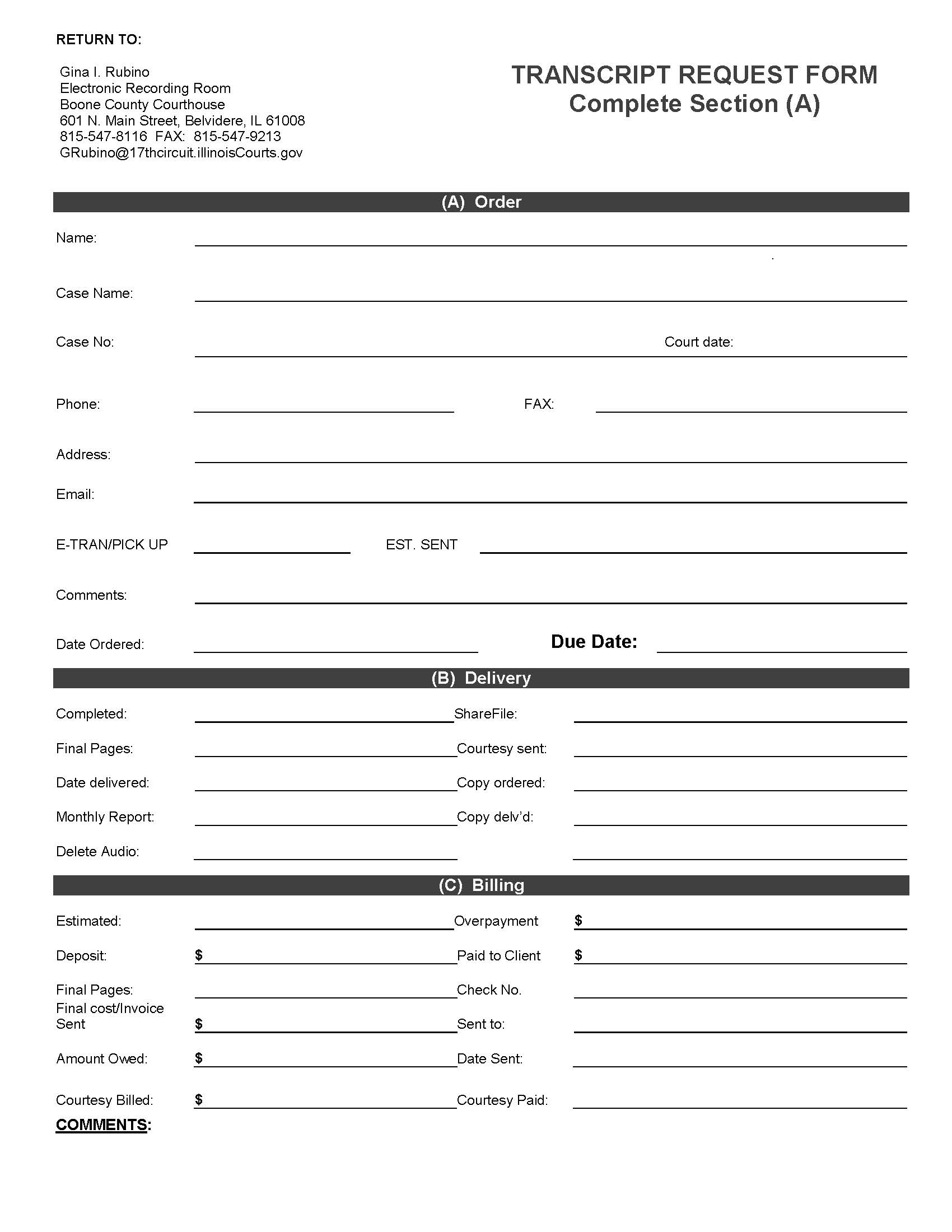 Transcript Request | Pdf Fpdf Docx | Illinois