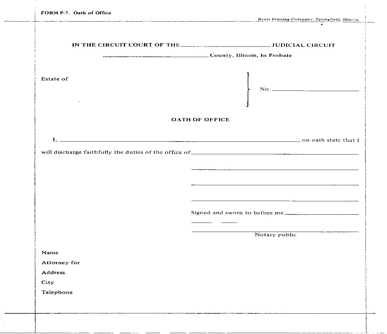 Oath Of Office | Pdf Fpdf Doc Docx | Illinois