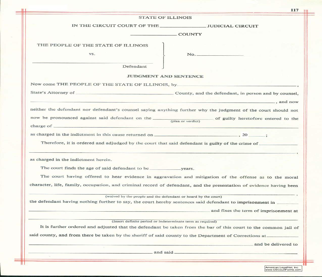 Judgment And Sentence {117} | Pdf Fpdf Doc Docx | Illinois