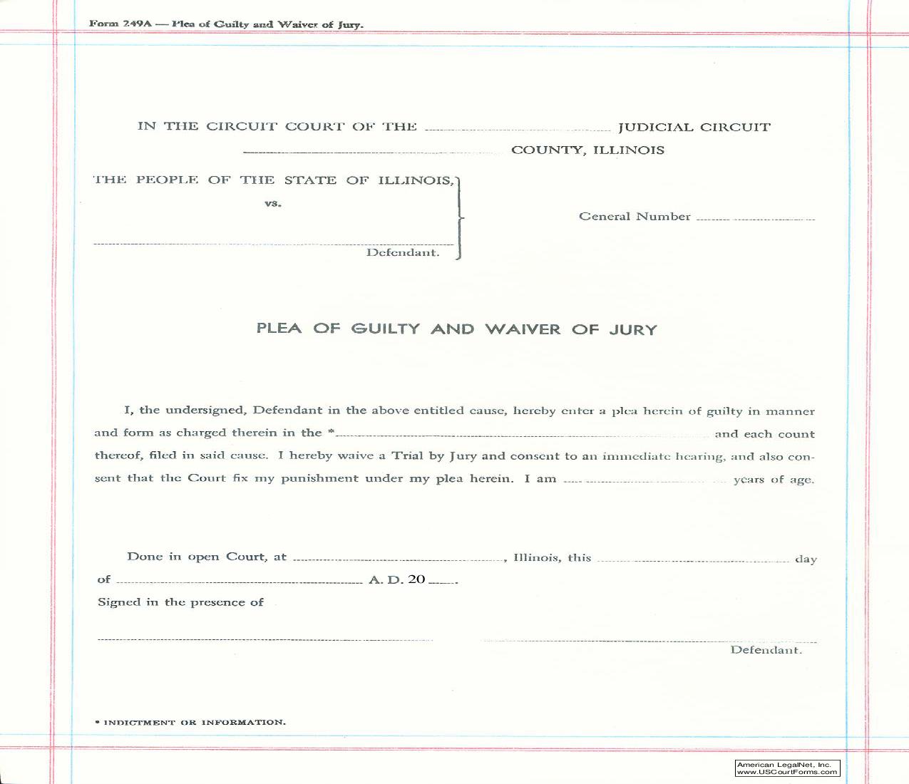 Plea Of Guilty And Waiver Of Jury {249A} | Pdf Fpdf Doc Docx | Illinois