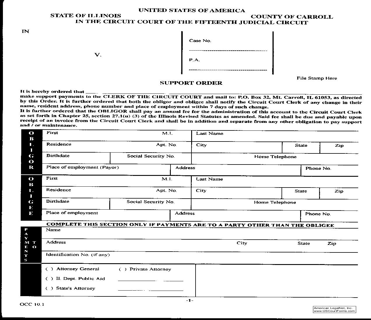 Support Order | Pdf Fpdf Doc Docx | Illinois