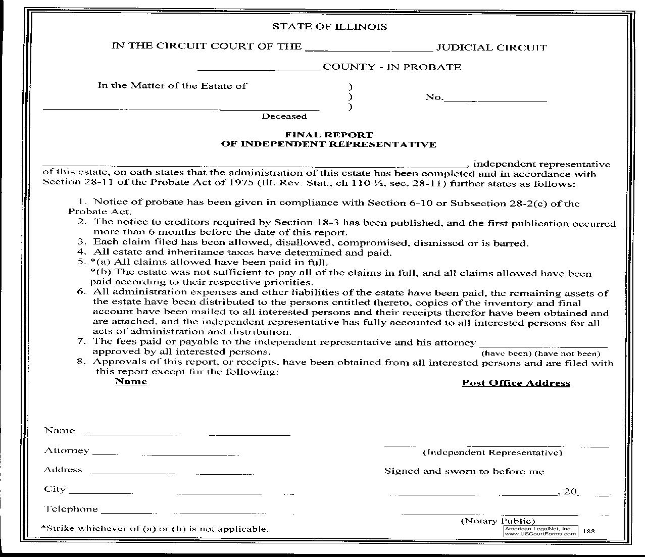 Final Report Of Independent Representative | Pdf Fpdf Doc Docx | Illinois