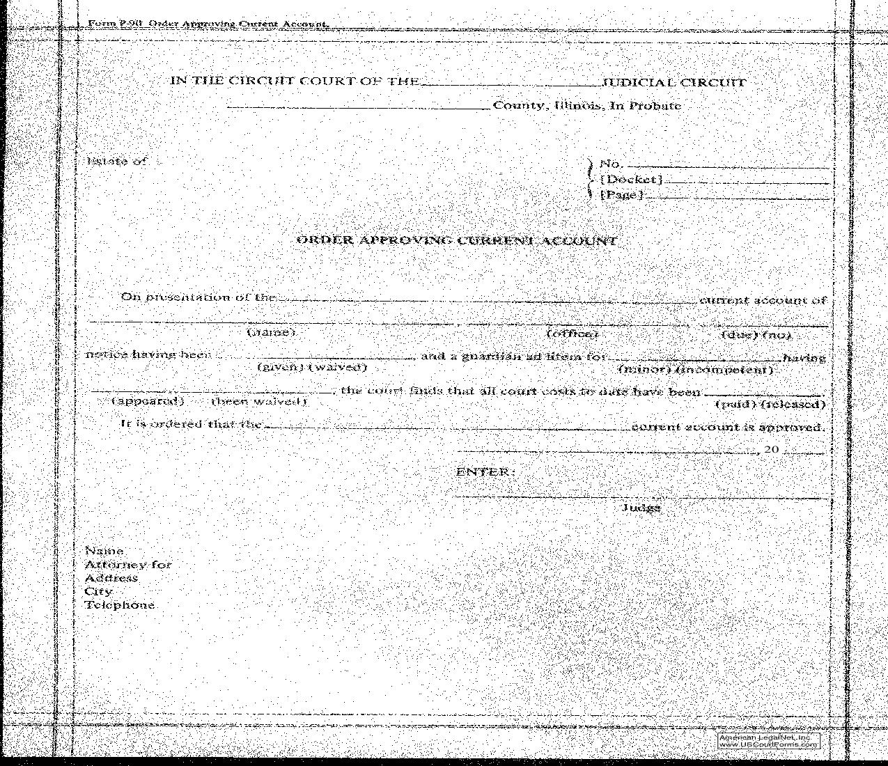 Order Approving Current Account | Pdf Fpdf Doc Docx | Illinois