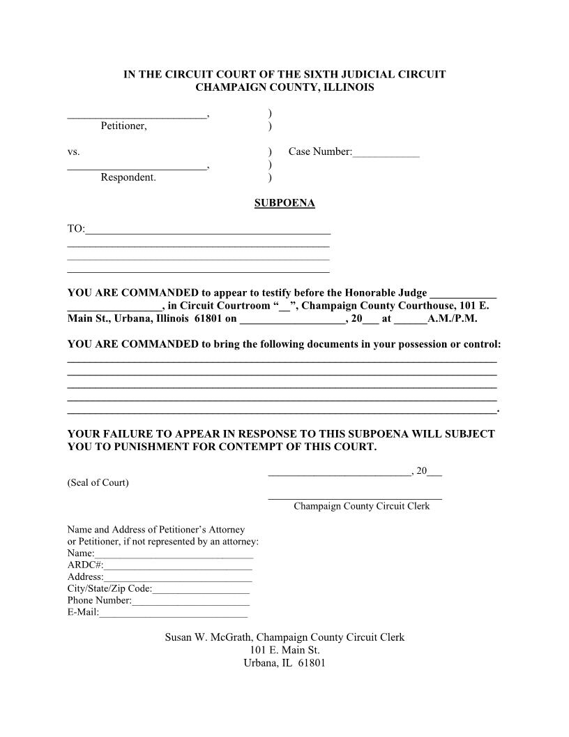Subpoena | Pdf Fpdf Doc Docx | Illinois