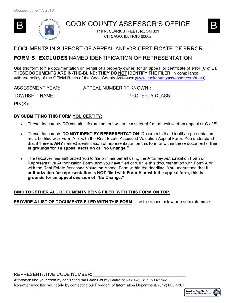 Appeal Data Cover Form B | Pdf Fpdf Docx | Illinois