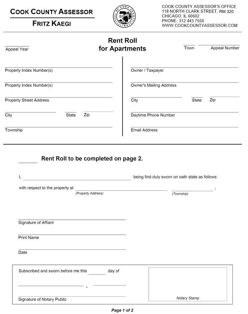 Rent Roll For Apartments | Pdf Fpdf Docx | Illinois