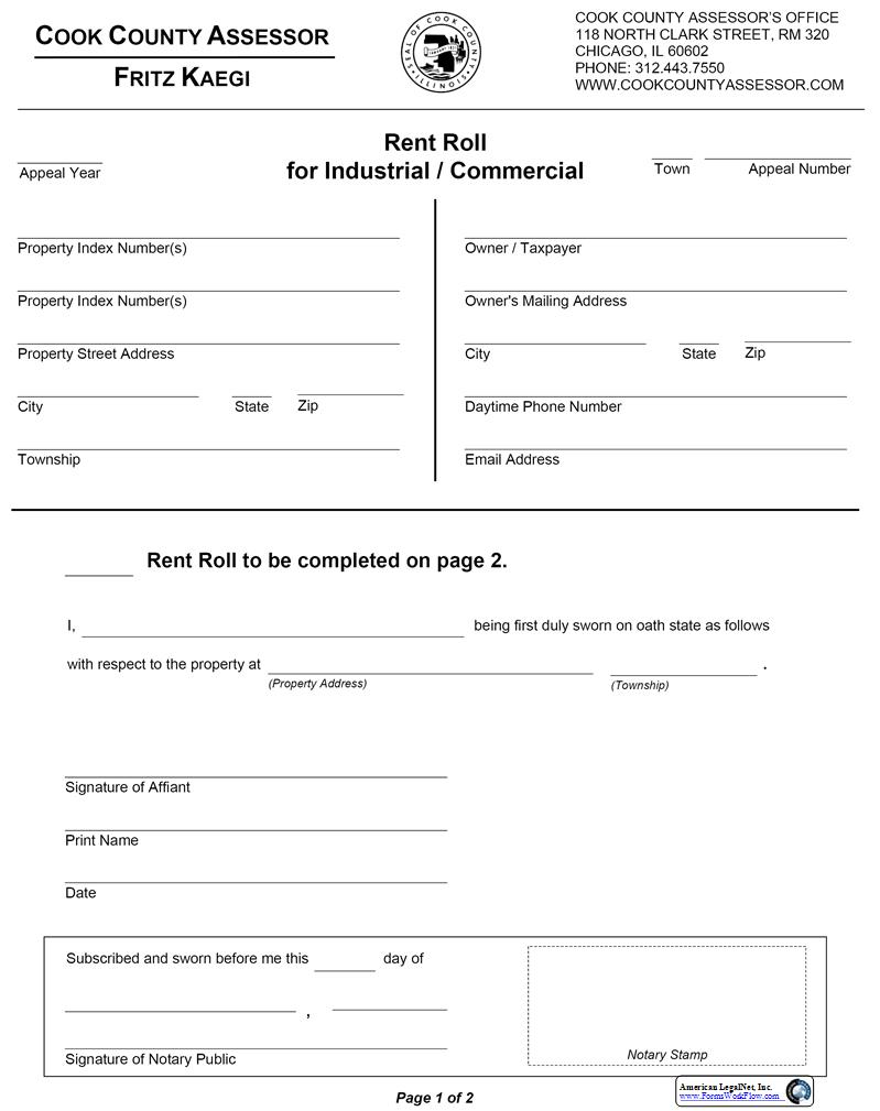 Rent Roll For Industrial Commercial | Pdf Fpdf Docx | Illinois