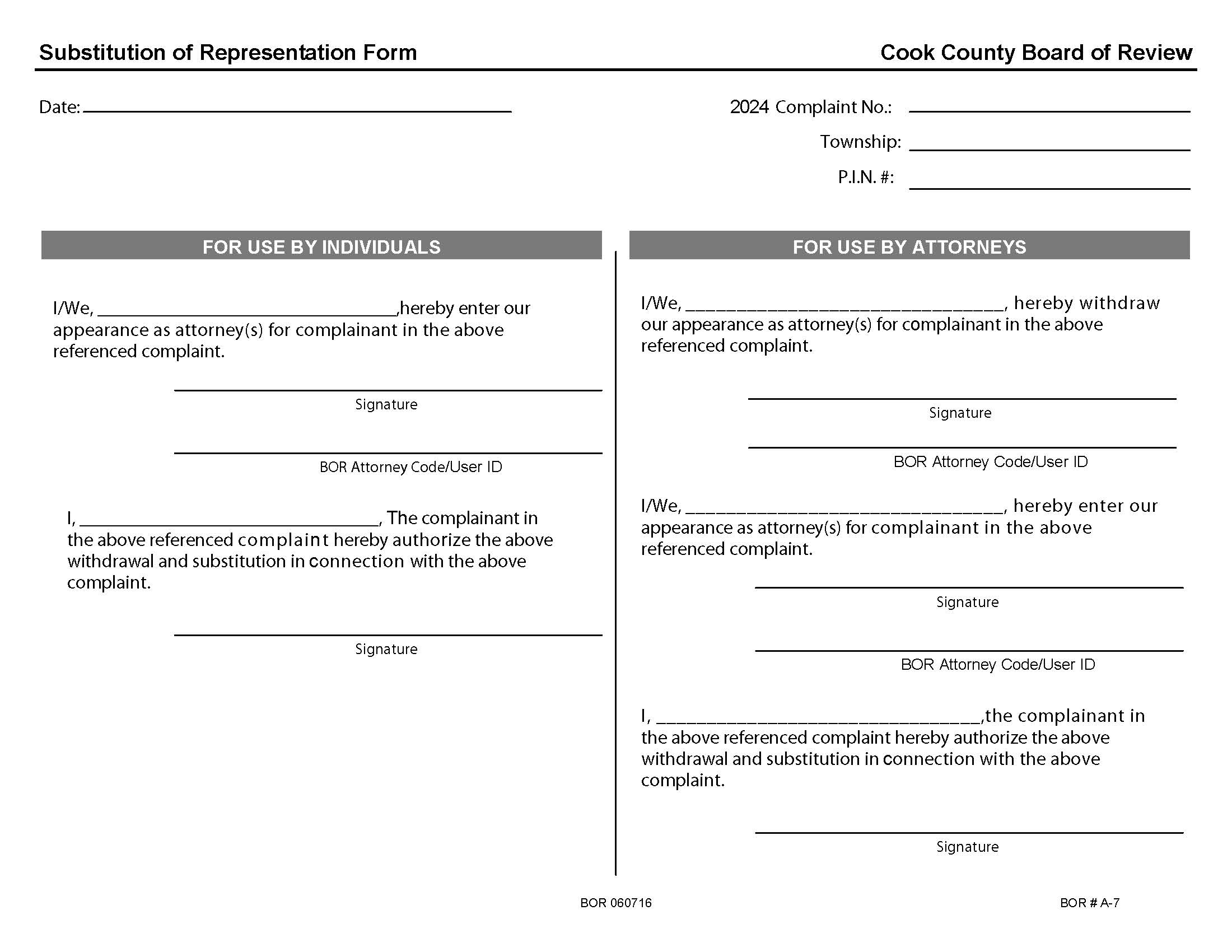 Substitution Of Representation {BOR A-7} | Pdf Fpdf Docx | Illinois