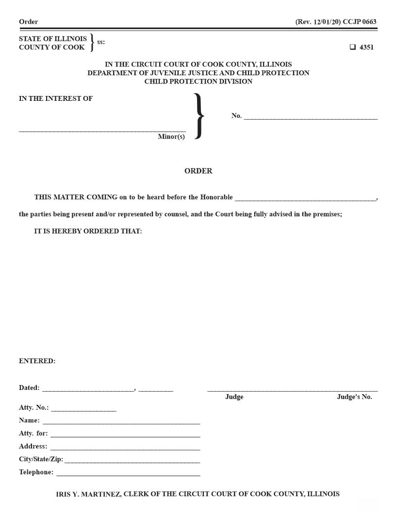 Order For Release Of Educational Records {CCJP 0664} | Pdf Fpdf Docx | Illinois