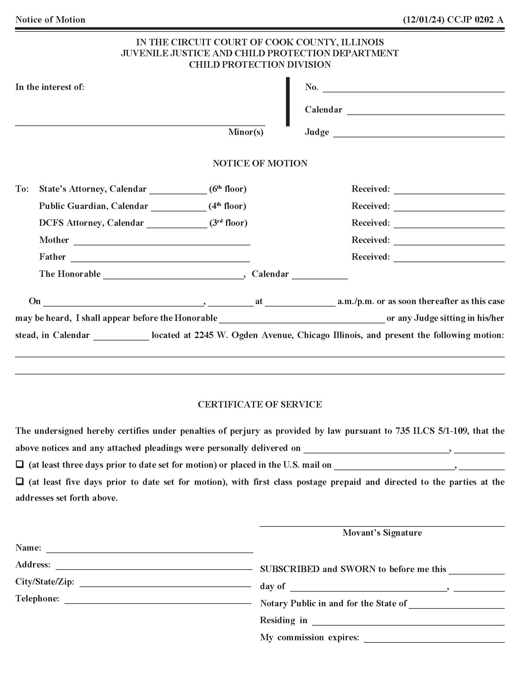 Private Guardians Supplemental Petition To Reinstate Wardship Packet {CCJP 0202} | Pdf Fpdf Docx | Illinois