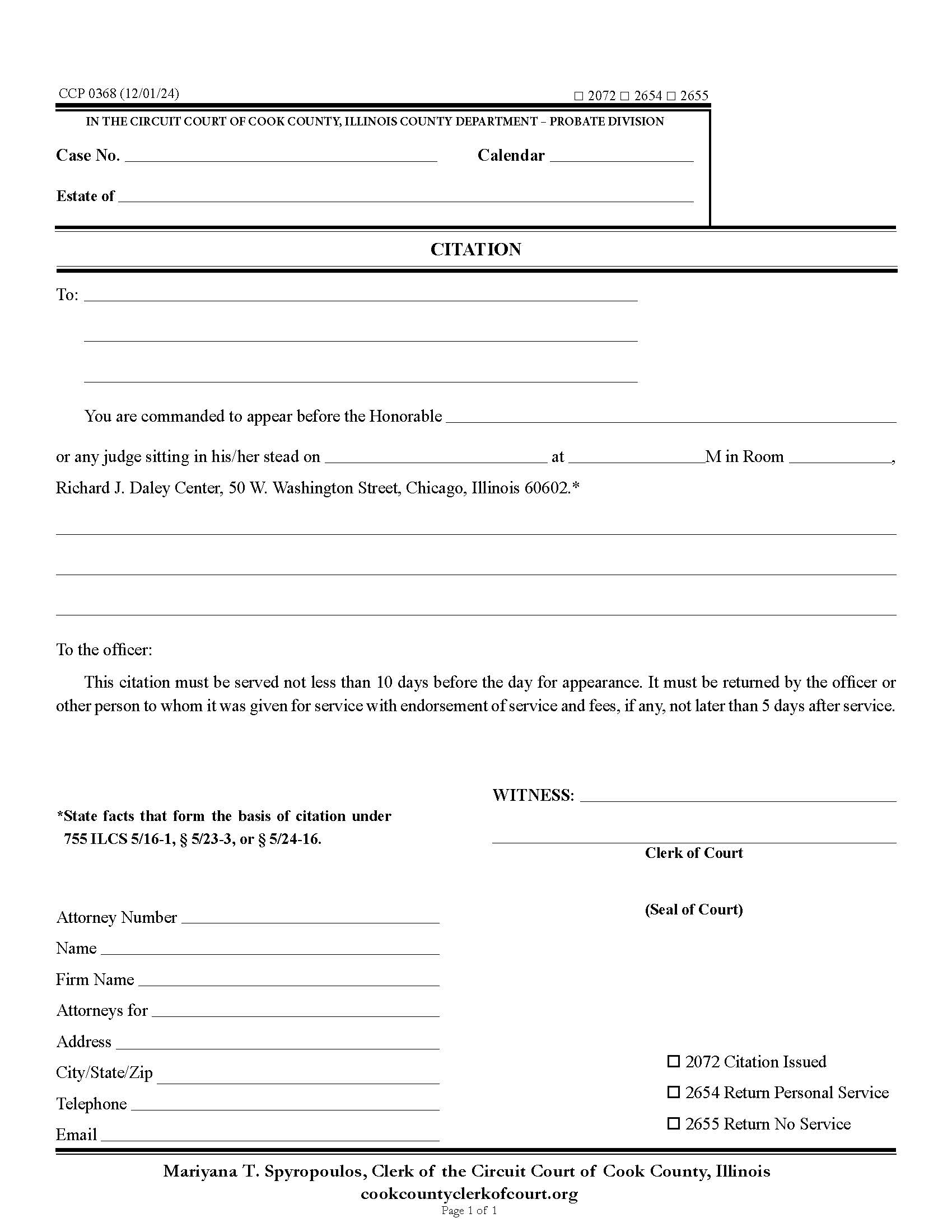 Citation {CCP 0368} | Pdf Fpdf Docx | Illinois